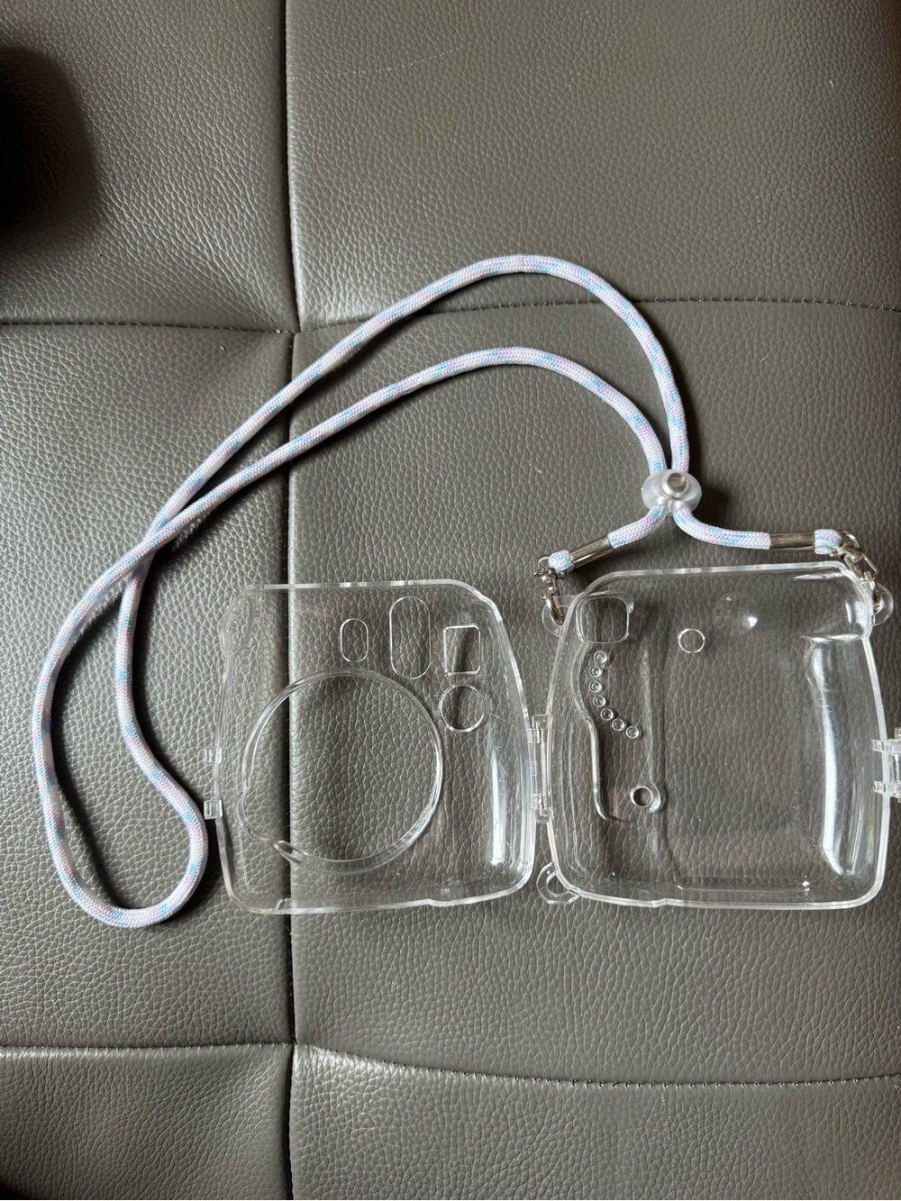 Clear Crossbody INSTAX MINI 9 Camera Case with Pastel Rope Strap